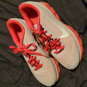 Red and gray Nike.